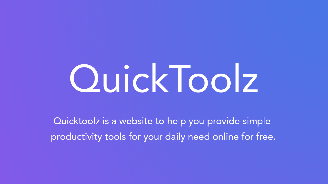 Free Quick Tools 🚀 Quicktoolz